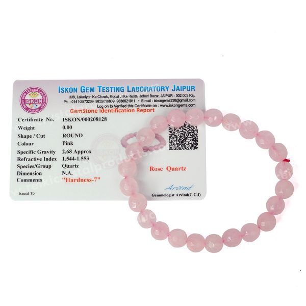 Abhimantrit Certified Rose Quartz Energized Bracelet  Shivaago