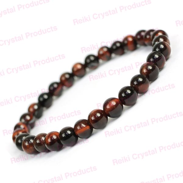 Red Tiger Eye,Black Onyx & Hematite 8 mm Stretch Bracelet for Protection -  Saans Mart India