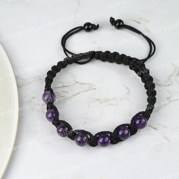 Buy Reiki Crystal Products Lava Bracelet | Lava Bracelet Original | Amethyst  Bracelet | 8 Mm Round Bead Bracelet at Amazon.in