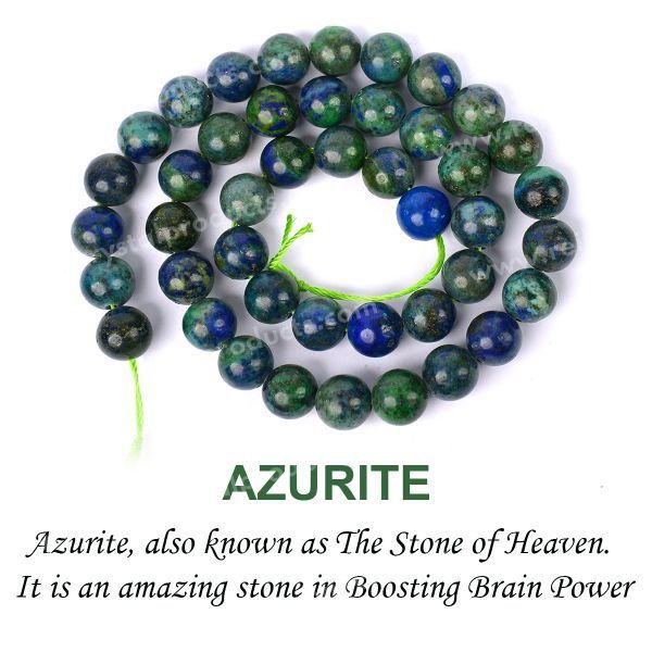 Azurite Bead Stretch Bracelet | Clairvoyance, Enlightenment, & Change -  VOLTLIN