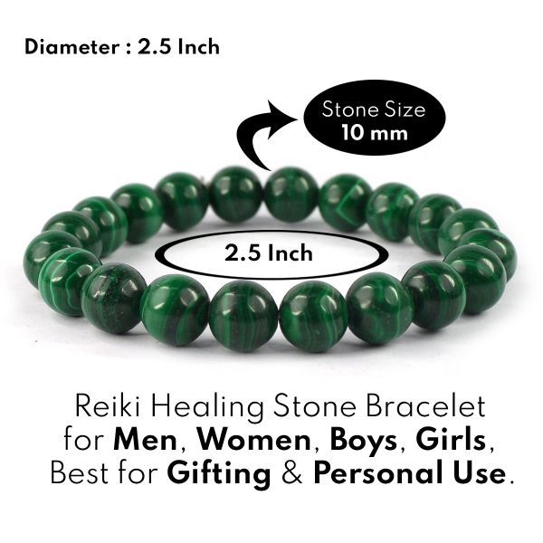 Malachite Bracelet For Men  Women  Plus Value